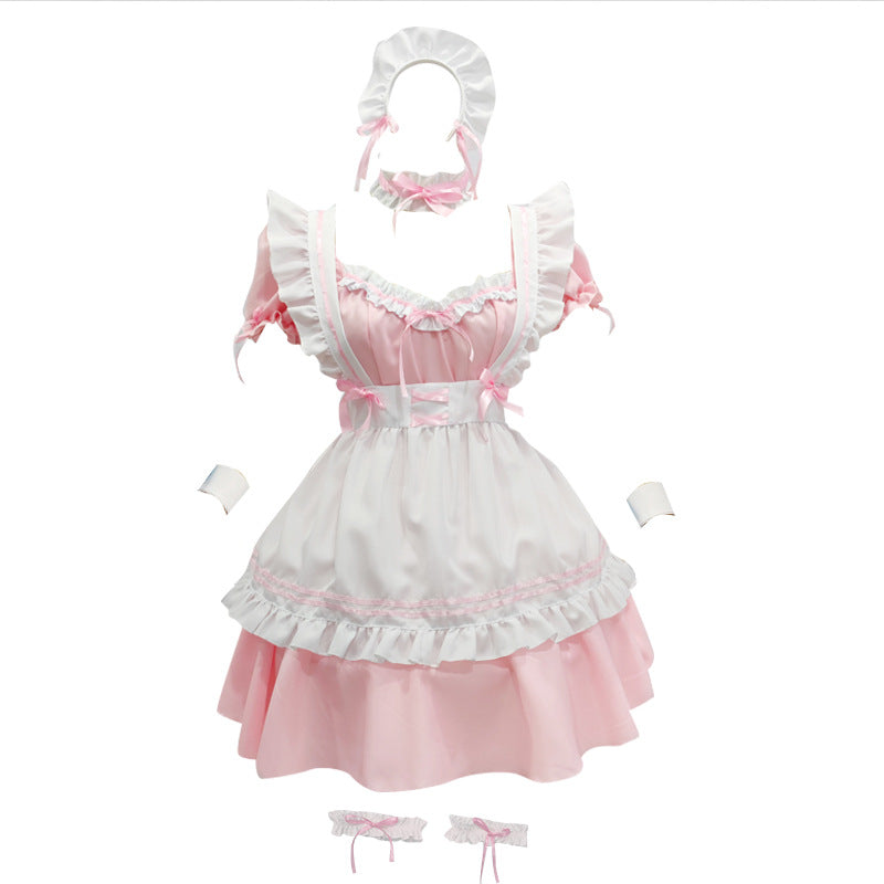 Maid Costume Japanese Style Cosplay - Cute Student Girl Dress Distinguished One-Piece Lolita Gothic Full Set Anime Apparel