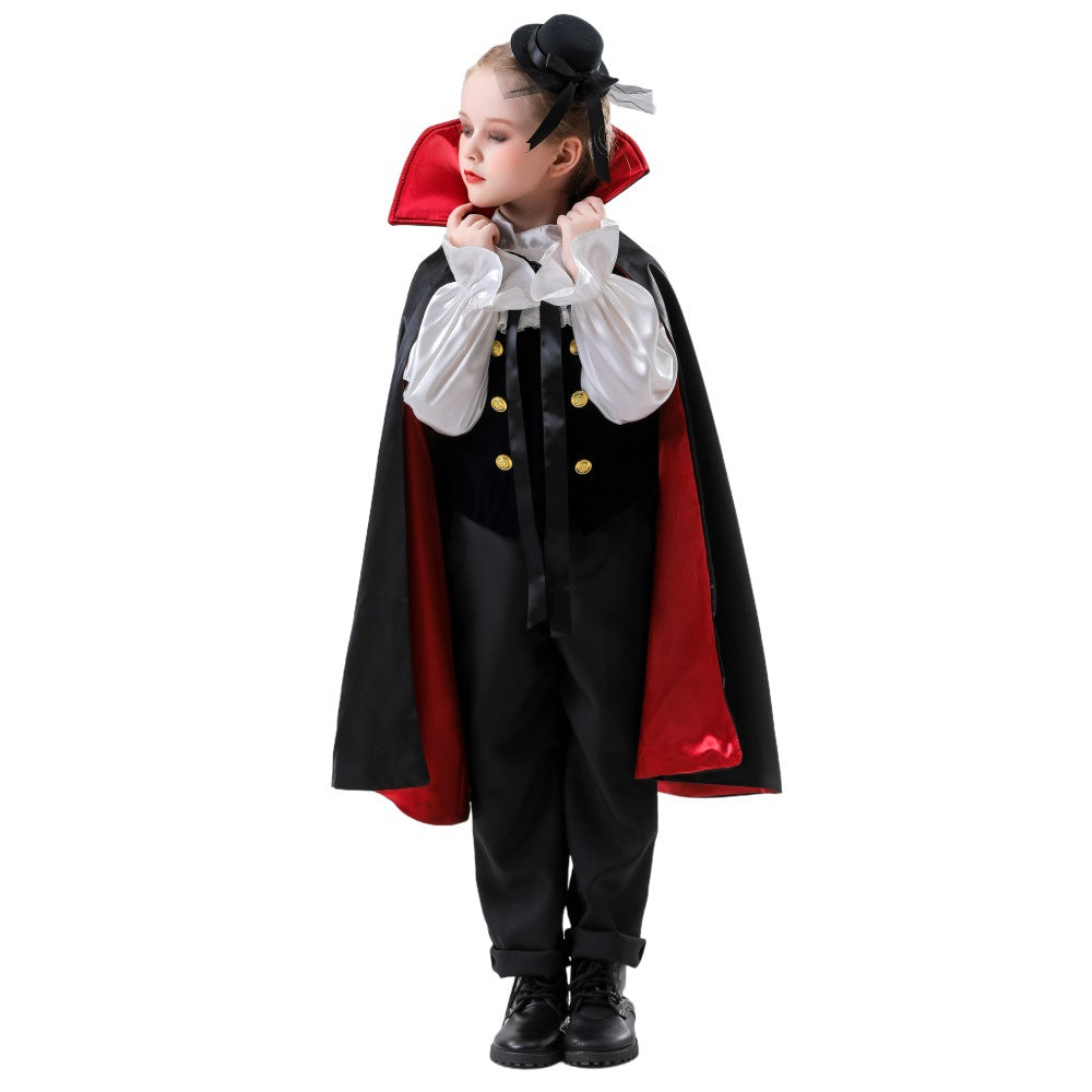 Unisex Children's Vampire Cape Halloween Masquerade Stage Costume