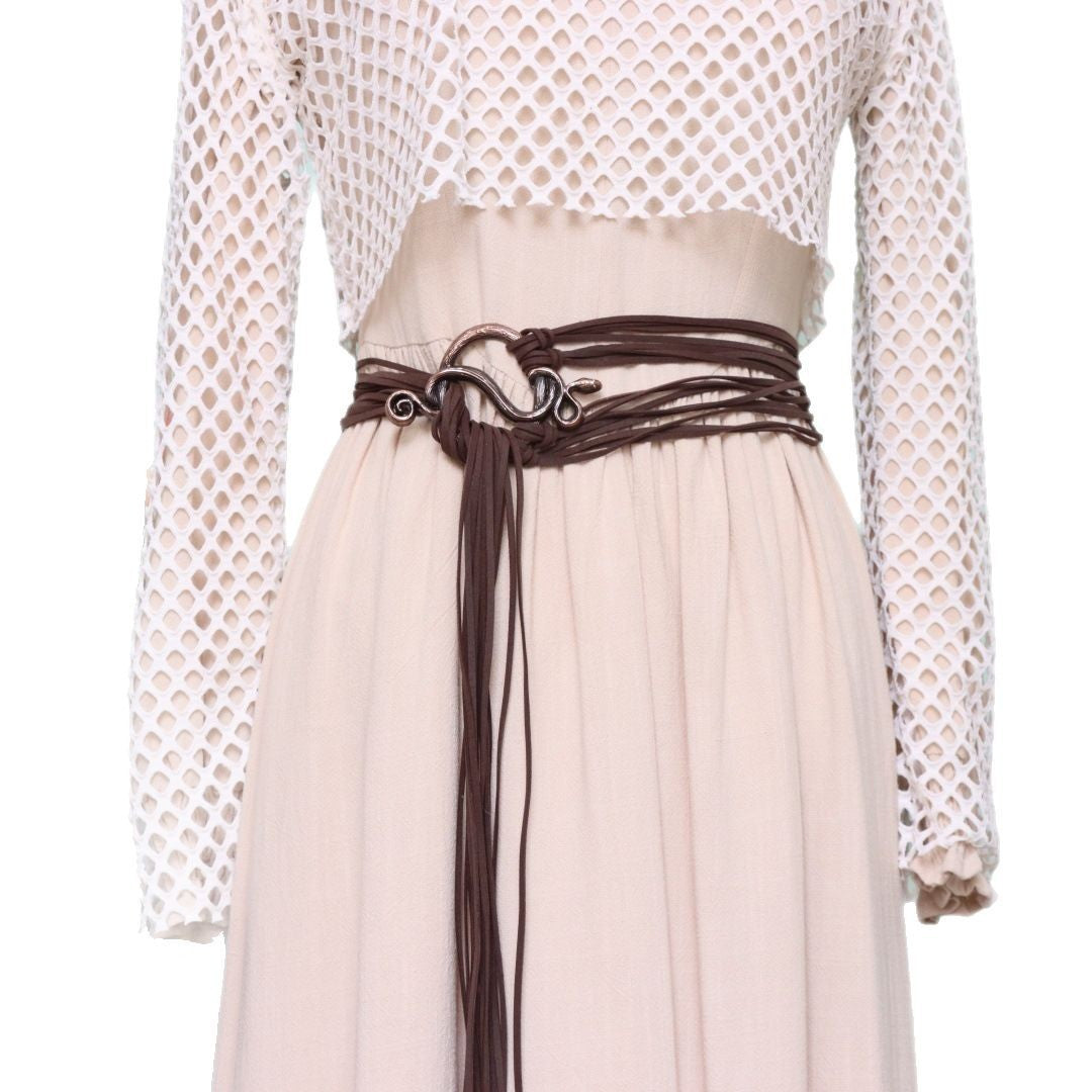 Womens Medieval Renaissance Belt Viking Dress Waist Sash Faux Leather