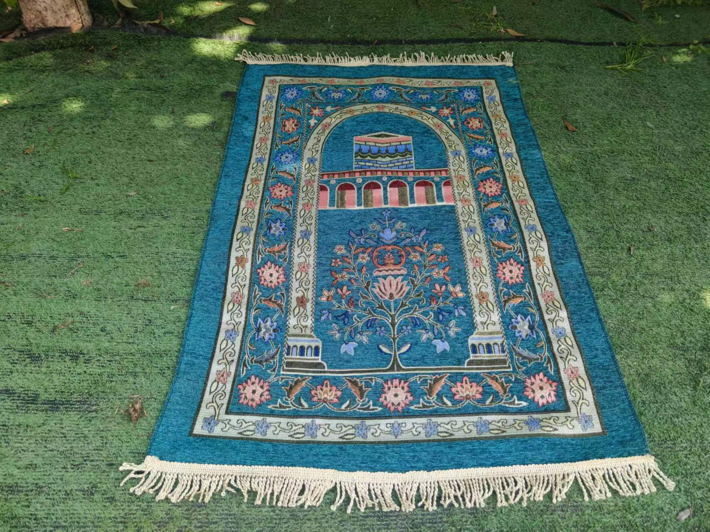 Arabic Kneeling Mat, Worship Blanket, Hui Tribe Worship Mat, Prayer Floor Mat  Machine Washable Tassel