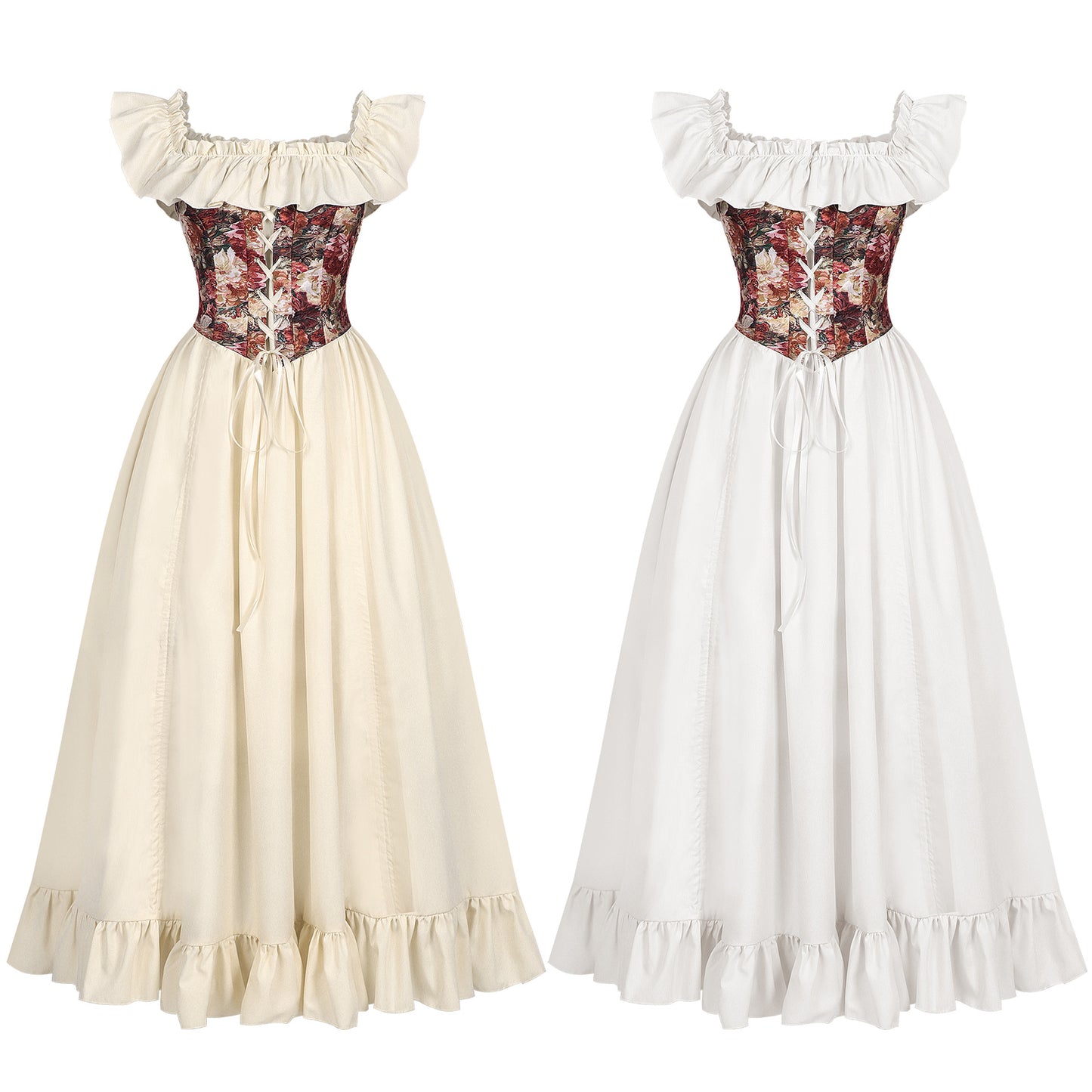 Women's Renaissance Floral Corset Dress – Ren Faire Costume