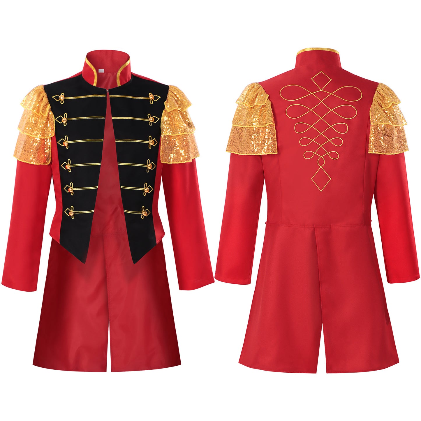 Mens Ringmaster Jacket Medieval Prince Circus Stage Costume Coat