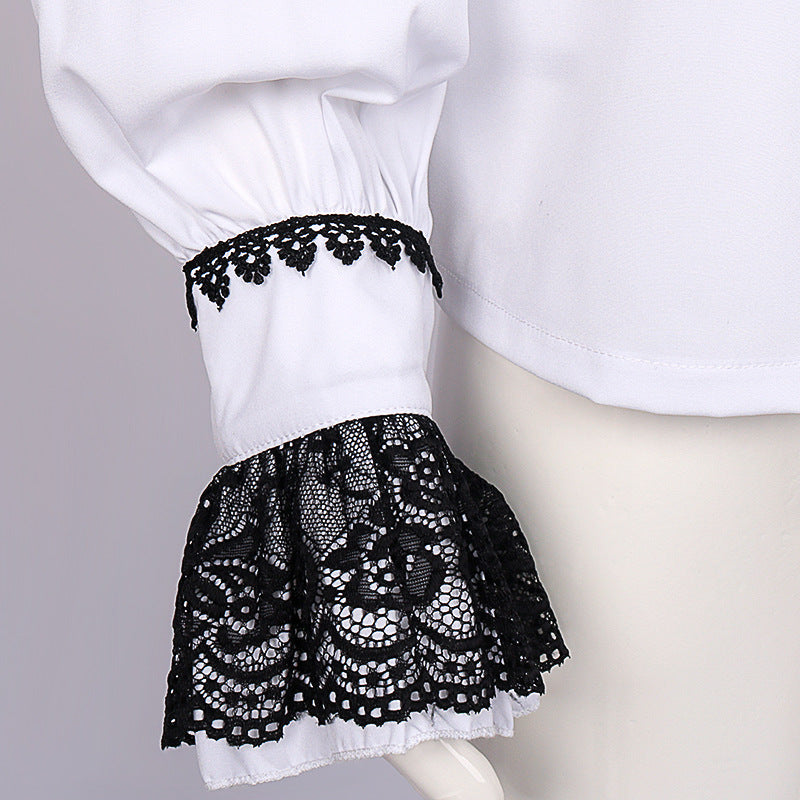 Ruffled Steampunk Victorian Top Inner Layer Gothic Collar Wedding Dress Shirts