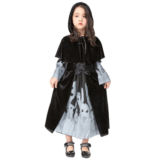 Children's Grim Reaper Skeleton Vampire Witch Halloween Cosplay Costume