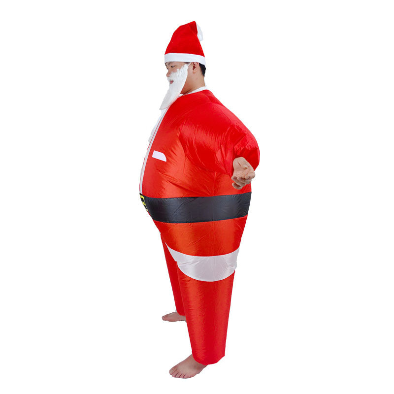 Funny Cartoon Clothing Xmas Popup Carton , Santa Claus Carrying, Claus Inflatable for Adult kid