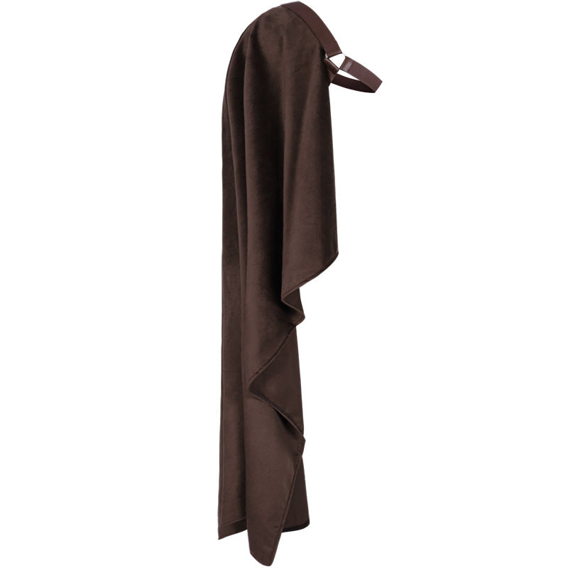 Mens Tudor Noble One Shoulder Cloak Medieval Knight Cape LARP Ren Faire