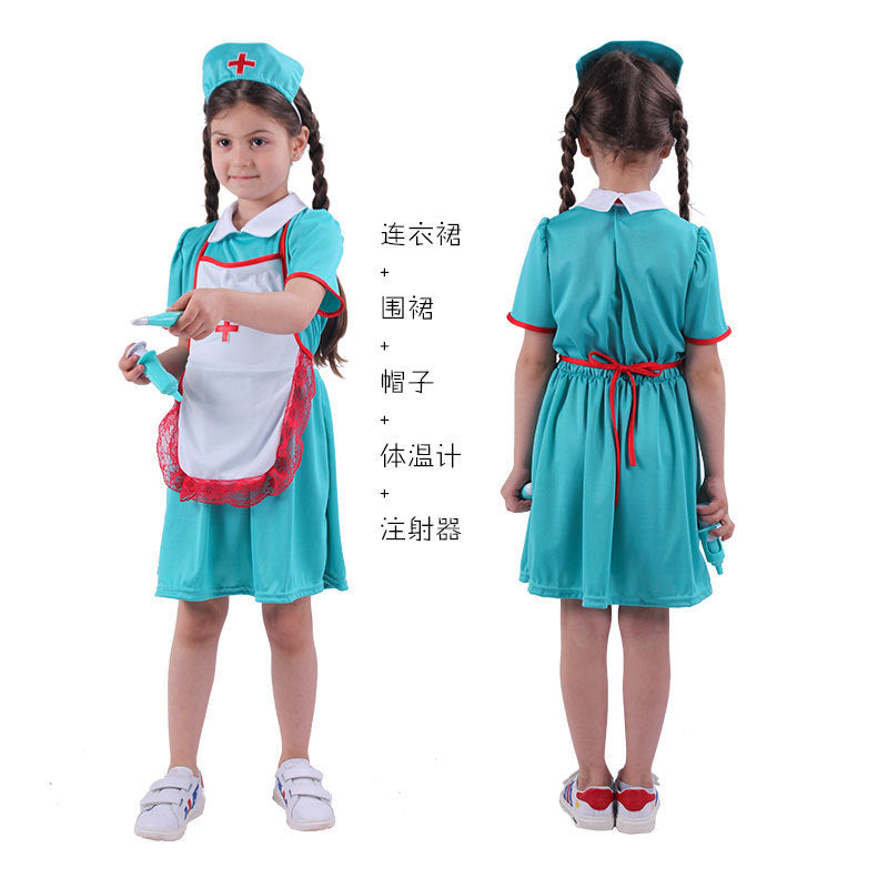Kids Doctor Surgeon Nurse Costume Child Book Week Fancy Dress Halloween Outfit