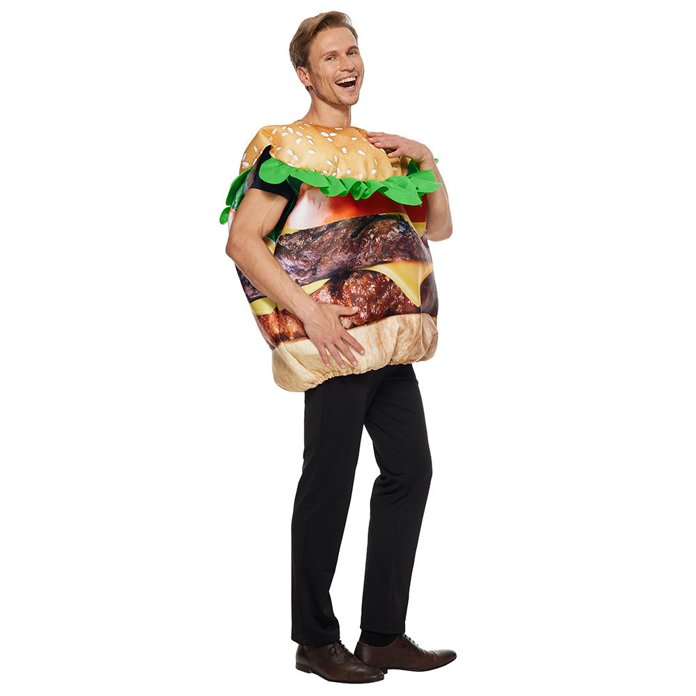 Beef Burger Halloween Costume - Sponge Physical Party Performance Adult Costume