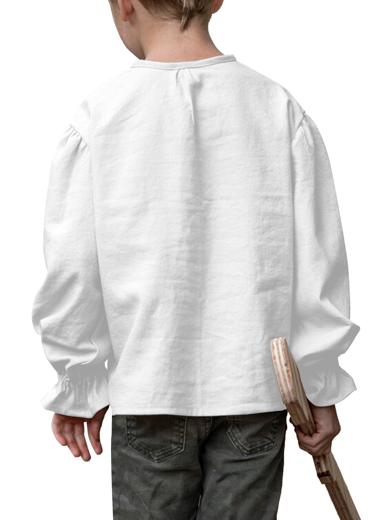 Boys Medieval Pirate Shirt Renaissance Long Sleeve Cotton Costume Top