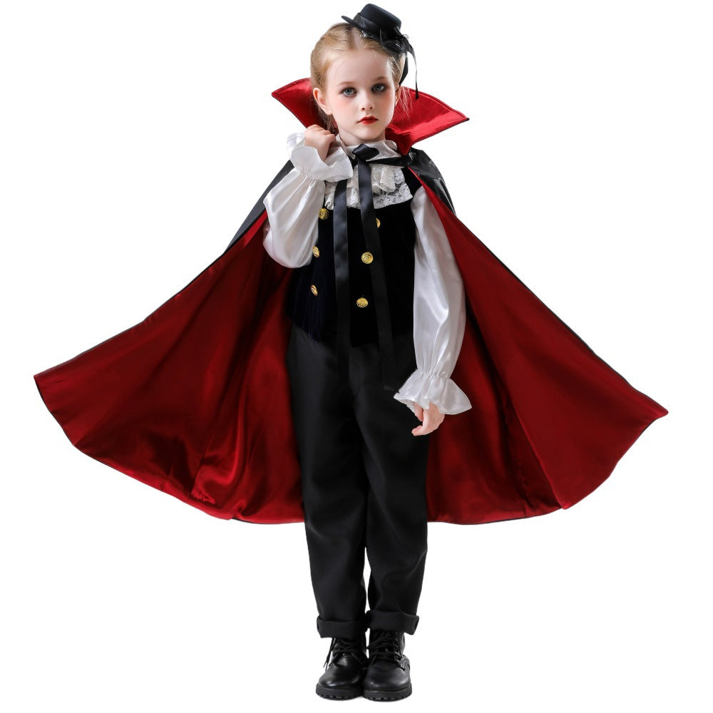 Unisex Children's Vampire Cape Halloween Masquerade Stage Costume