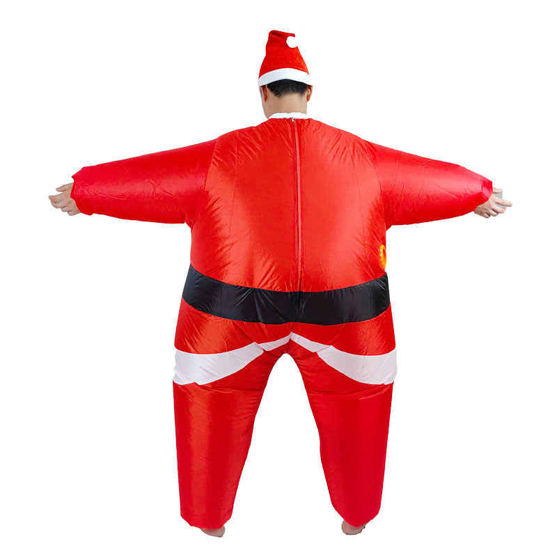 Funny Cartoon Clothing Xmas Popup Carton , Santa Claus Carrying, Claus Inflatable for Adult kid