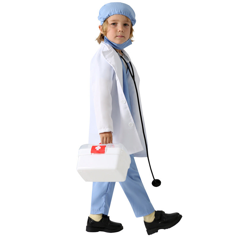 Kids Doctor Surgeon Nurse Costume Child Book Week Fancy Dress Halloween Outfit