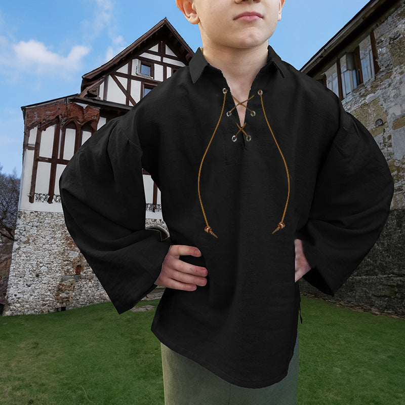 Kids Medieval Renaissance Gothic Tunic Top: Warrior Viking Pirate Shirt