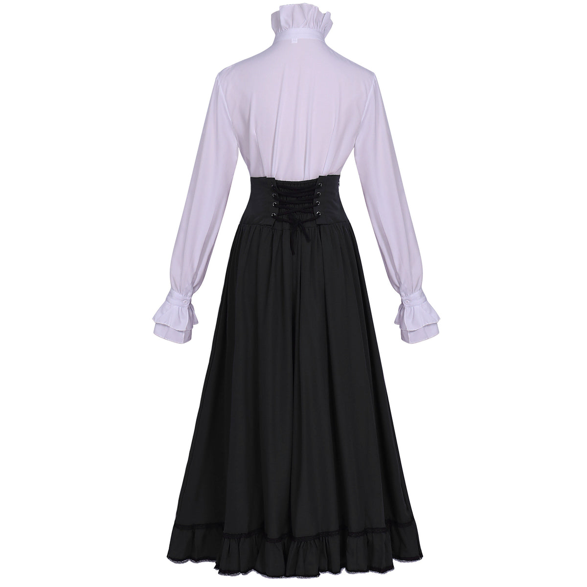 Victorian Ruffle Blouse & High Waist Long Skirt – Renaissance Costume Separates