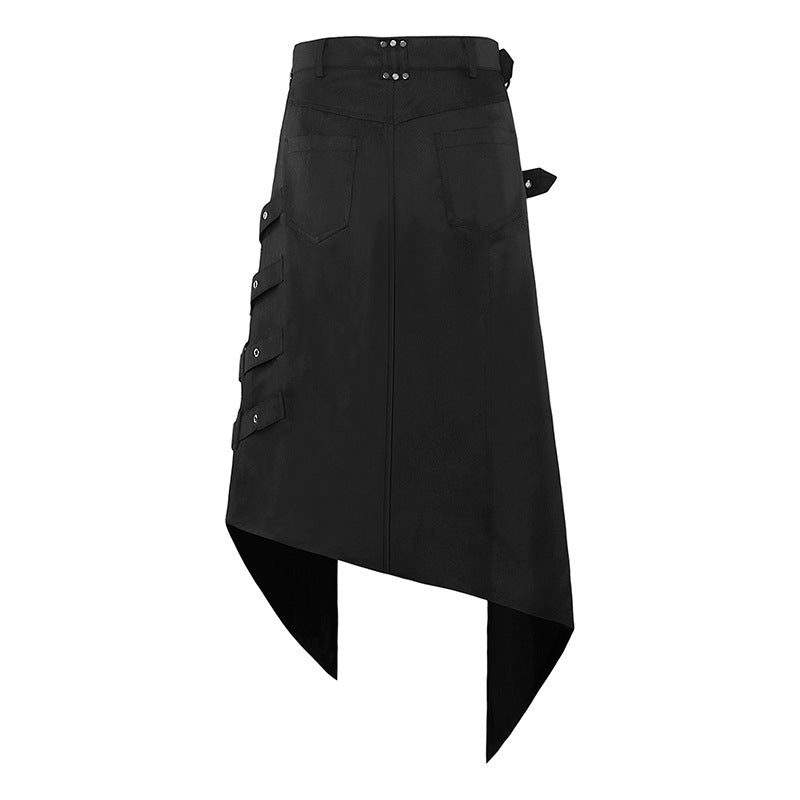 Dark Rock Punk Steam Gothic Asymmetrical Circular Rock and Roll Skirt