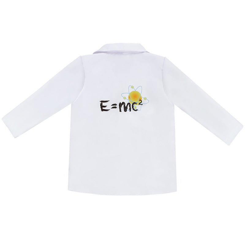 Child Physicist Costume Einstein Cosplay Lab Coat Wig Tie Fancy Dress