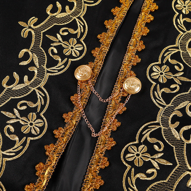 European Men's Gold-Encrusted Royal Suit - Regal Prince Attire