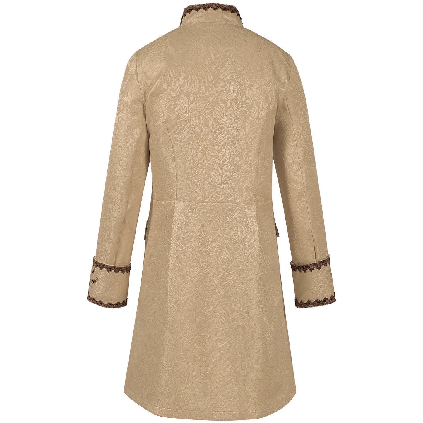 Luxury Vintage Jacquard Coat Medieval Retro Costume Steampunk Retro Men's Uniform Stand-up Collar Classic Bridgerton