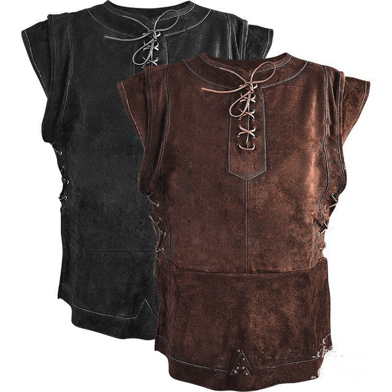 Orion Field Men's Vest: Vintage Performance Clothing with Strap Decoration