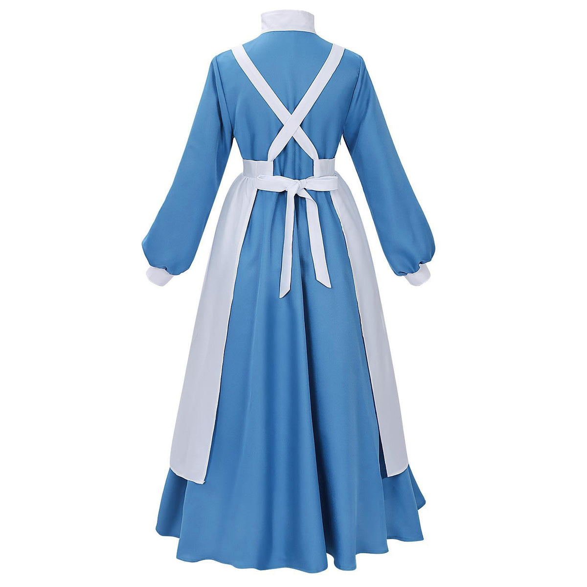 Women's Victorian Nurse Costume Dress – Blue & White Historical Outfit