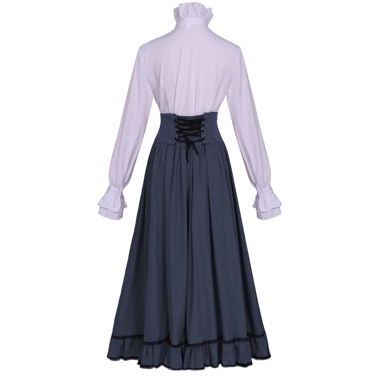 Victorian Ruffle Blouse & High Waist Long Skirt – Renaissance Costume Separates