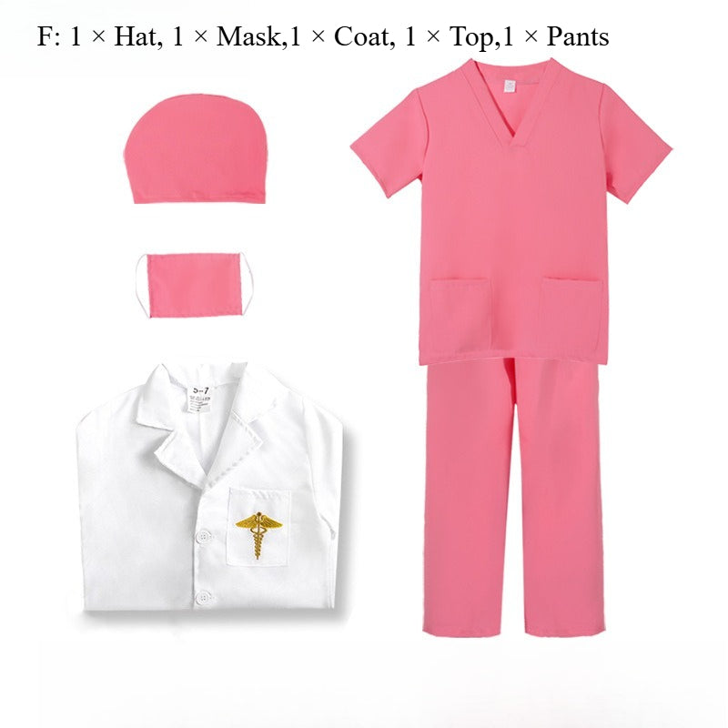 Kids Doctor Surgeon Nurse Costume Child Book Week Fancy Dress Halloween Outfit