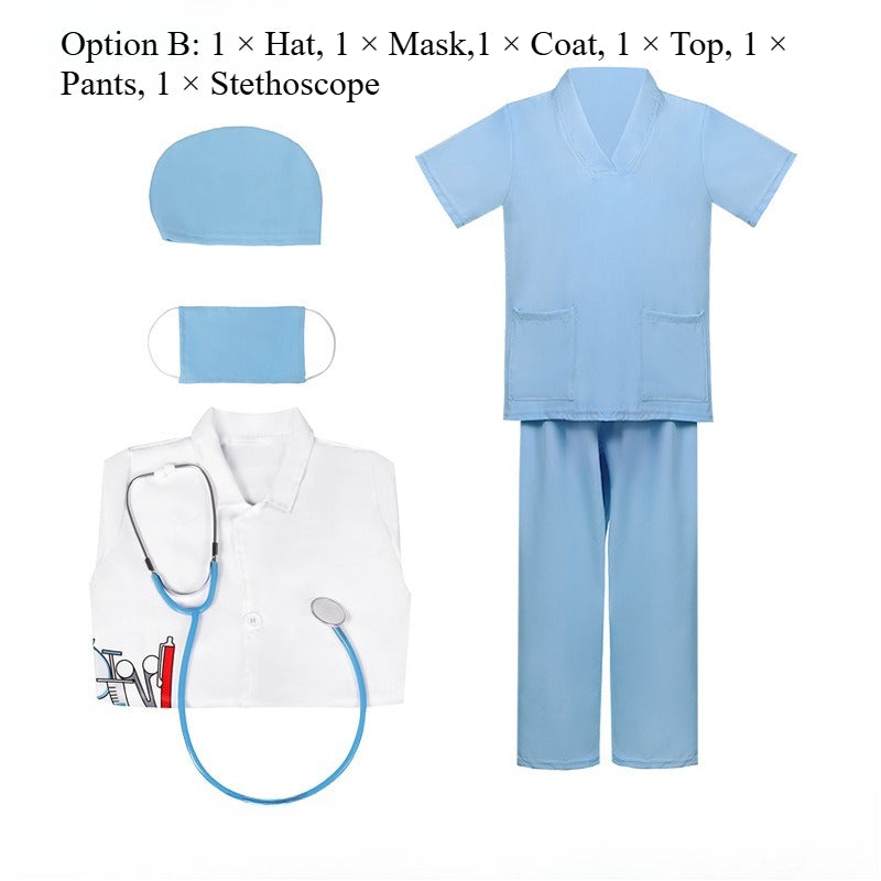 Kids Doctor Surgeon Nurse Costume Child Book Week Fancy Dress Halloween Outfit