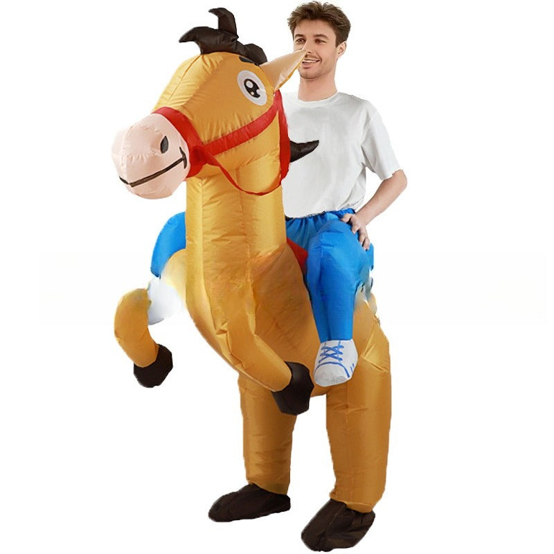 Funny Adult Inflatable Horse Costume Ride On Party Parade Cosplay Outfit
