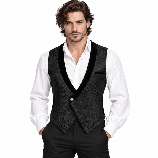 Medieval Retro Gothic Suit Jacquard Vest Single-button Vest