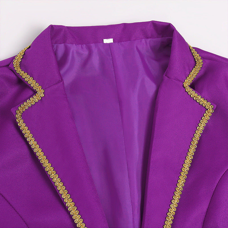 Men’s Mid-Length Punk Tailcoat w/ Gold Trim – Medieval/Victorian | S–3XL