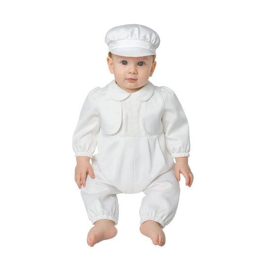 Baby Boy Christening Outfit with Hat – 2-Piece Baptism Suit