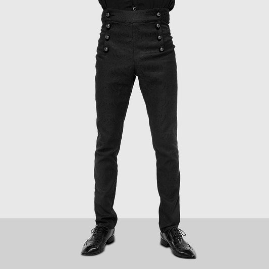 Men's Trousers Solid Color Fashion Steampunk Retro Men's Uniform Suit Pants