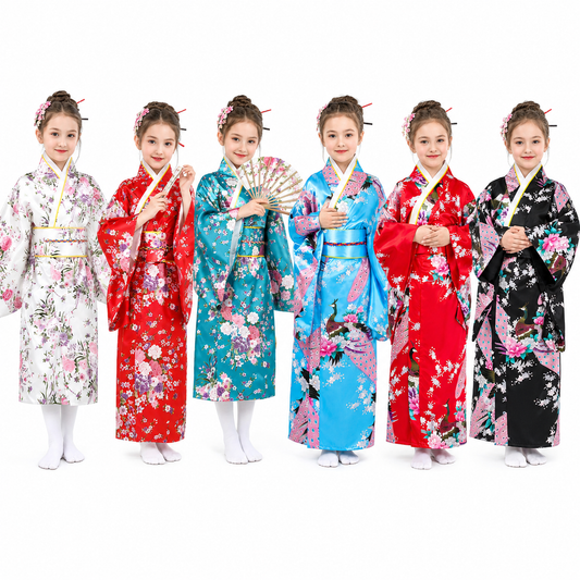 Authentic and Stylish Children's Japanese Kimono Adorable Cherry Blossom Kimono for Kids
