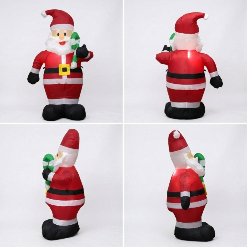 1.2M Christmas Inflatable Santa LED Light Candy Cane Outdoor Yard Decor