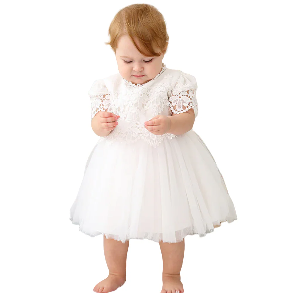 Elegant Lace Baby Baptism Christening Gown Blessing Princess Dress