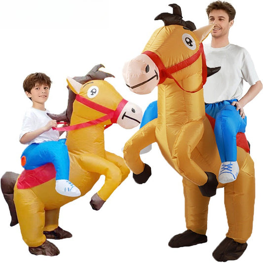 Funny Adult Inflatable Horse Costume Ride On Party Parade Cosplay Outfit