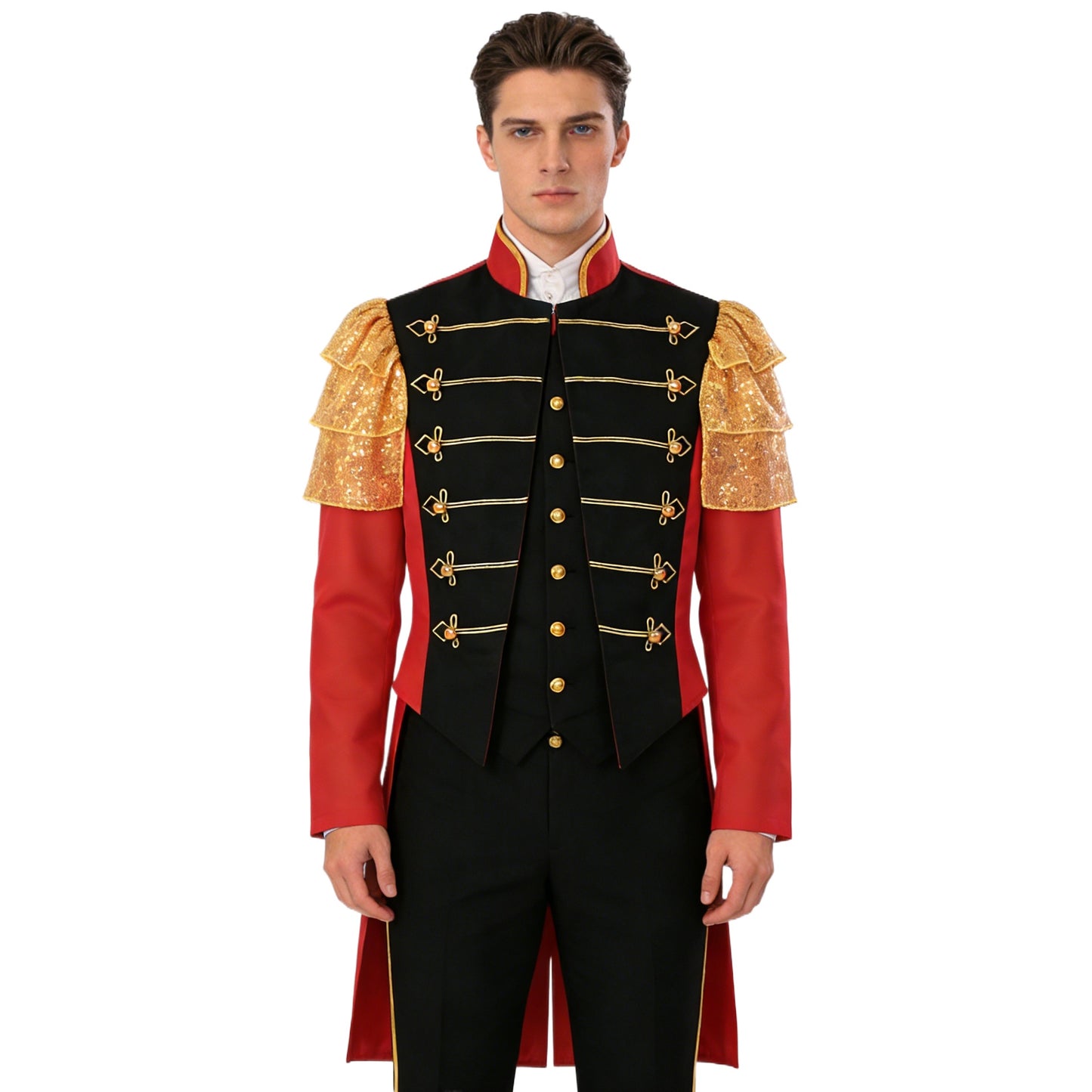 Mens Ringmaster Jacket Medieval Prince Circus Stage Costume Coat