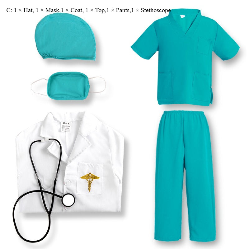 Kids Doctor Surgeon Nurse Costume Child Book Week Fancy Dress Halloween Outfit