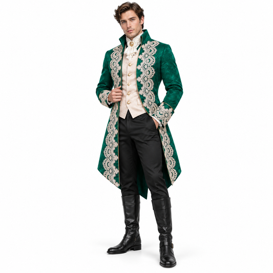 Retro Luxury Steampunk Medieval Jacket Gothic Victorian Frock Coat Party Costume