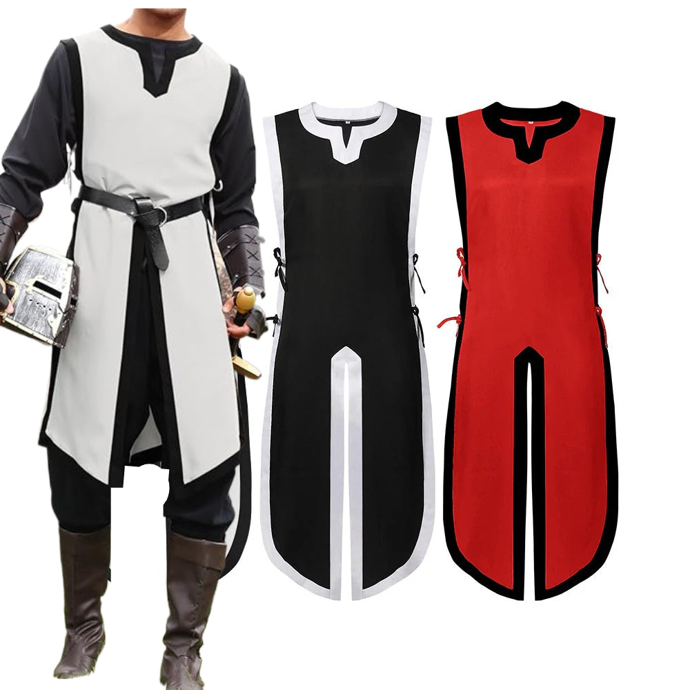 Plus Size Medieval Templar Knight Robe Vest for Halloween, Parties, and ...