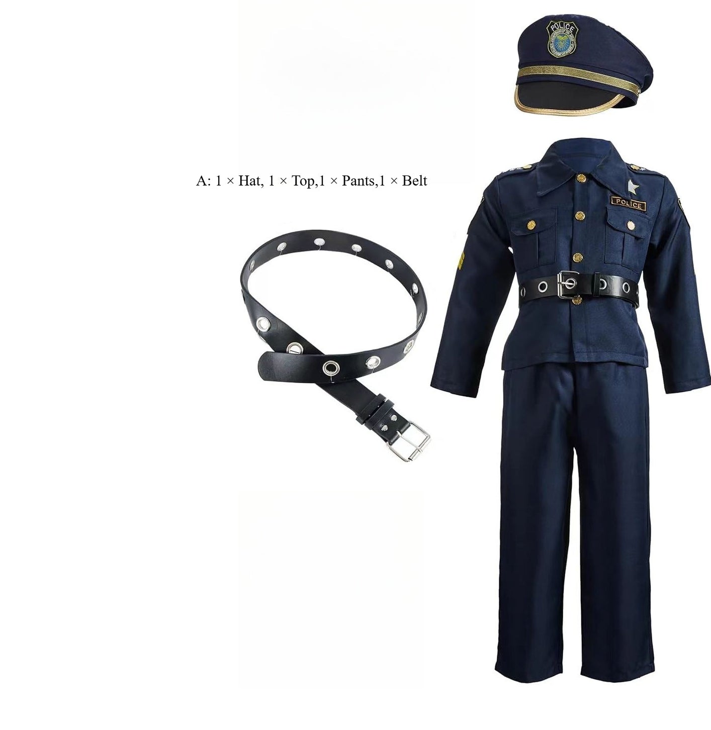 Kids Police Suit  for Book Week Halloween Makeup Party Cosplay