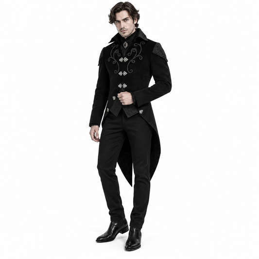 Men Victorian Tailcoat Steampunk Medieval Jacket Gothic Coat