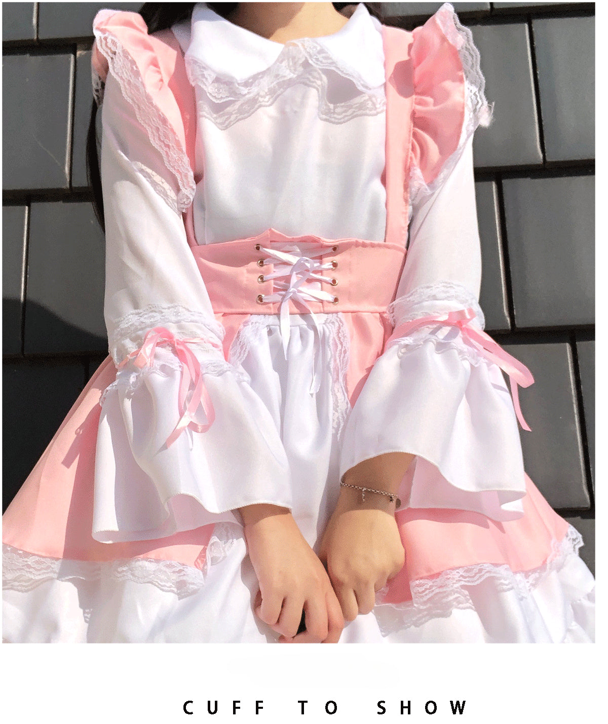 Japanese Style Crossdressing Lolita Distinguished Dress - Women's Long Sleeve Short Skirt Western-style Cosplay Maid Costume