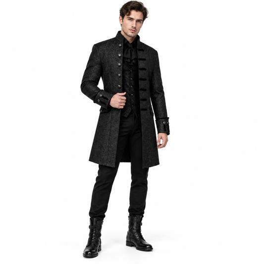 Men's Steampunk Tailcoat Jacket Medieval Gothic Victorian Coat Halloween Costume