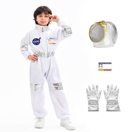 Boys Girls Astronaut Costume Space Man NASA Kids Fancy Dress Outfit Book Day