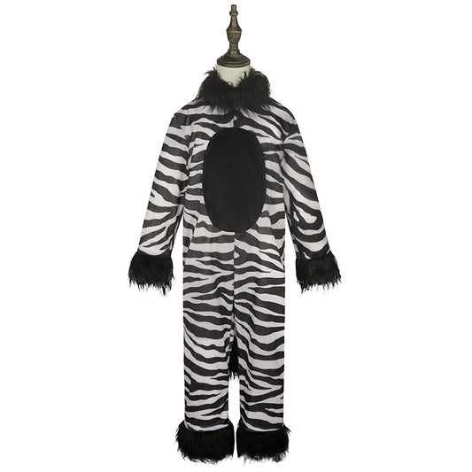 Kids Zebra Costume Jumpsuit Animal Fancy Dress Book Week Halloween