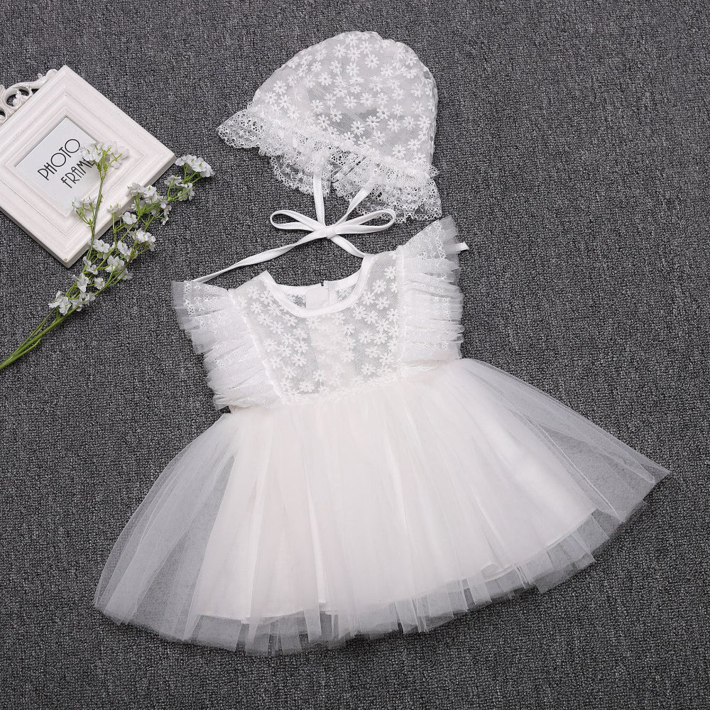Baby Girl Tulle Christening Dress – Ivory Princess Gown