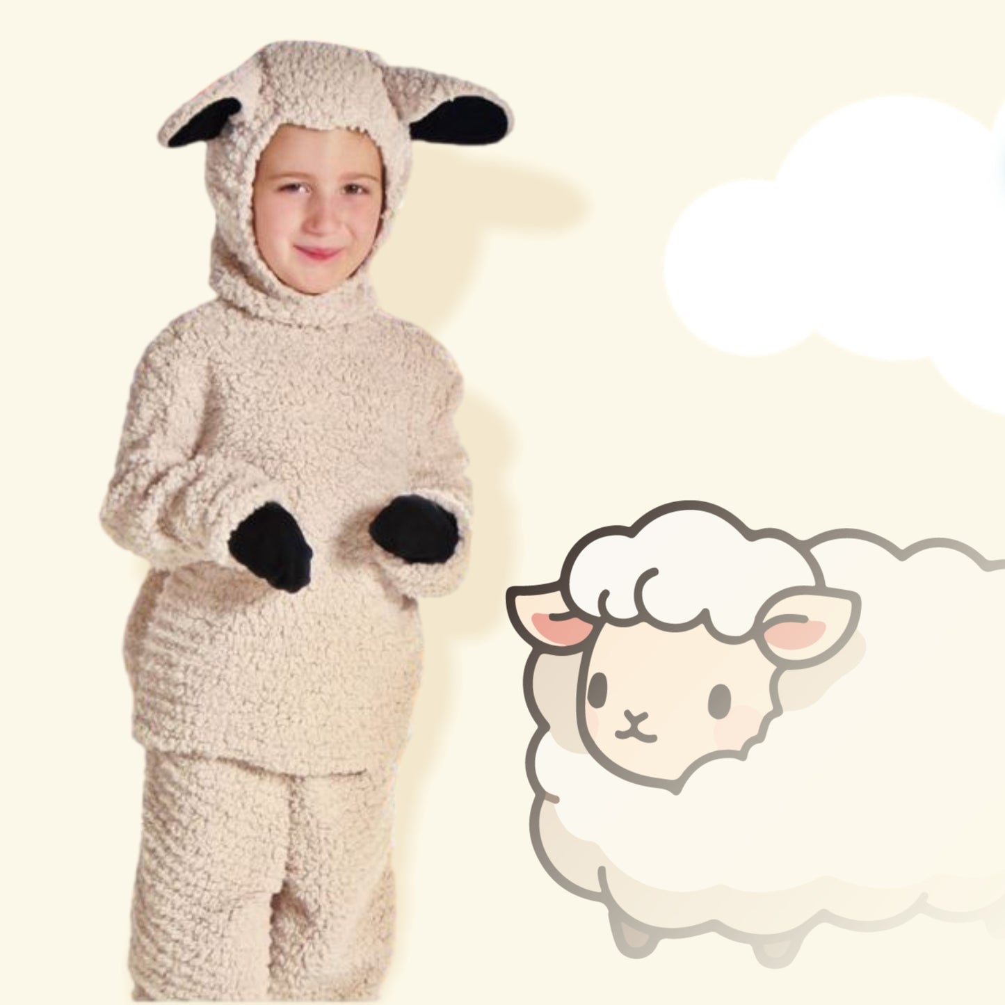 Kids Sheep Lamb Costume Farm Animal Book Week Fancy Dress Set