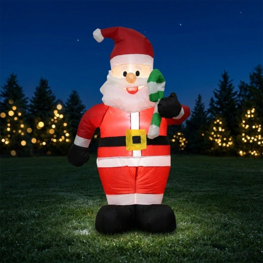 1.2M Christmas Inflatable Santa LED Light Candy Cane Outdoor Yard Decor