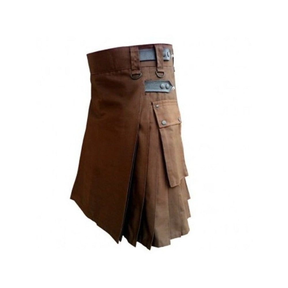Mens Scottish Kilt Plaid Pleated Skirt Tartan Utility Costume Holiday Dress